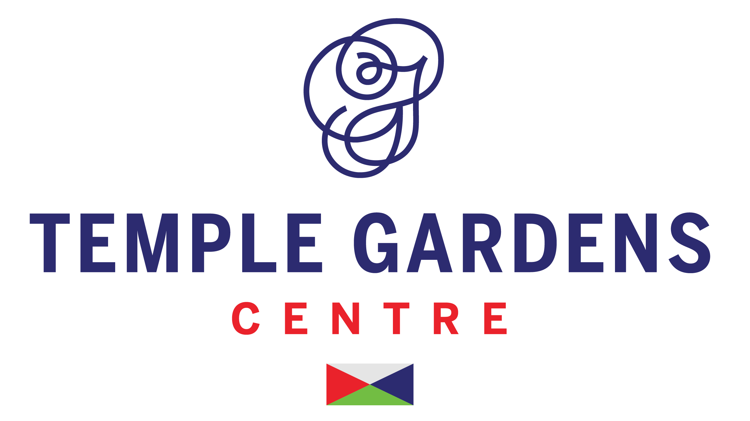 Temple Gardens Centre Logo Vertical with flag